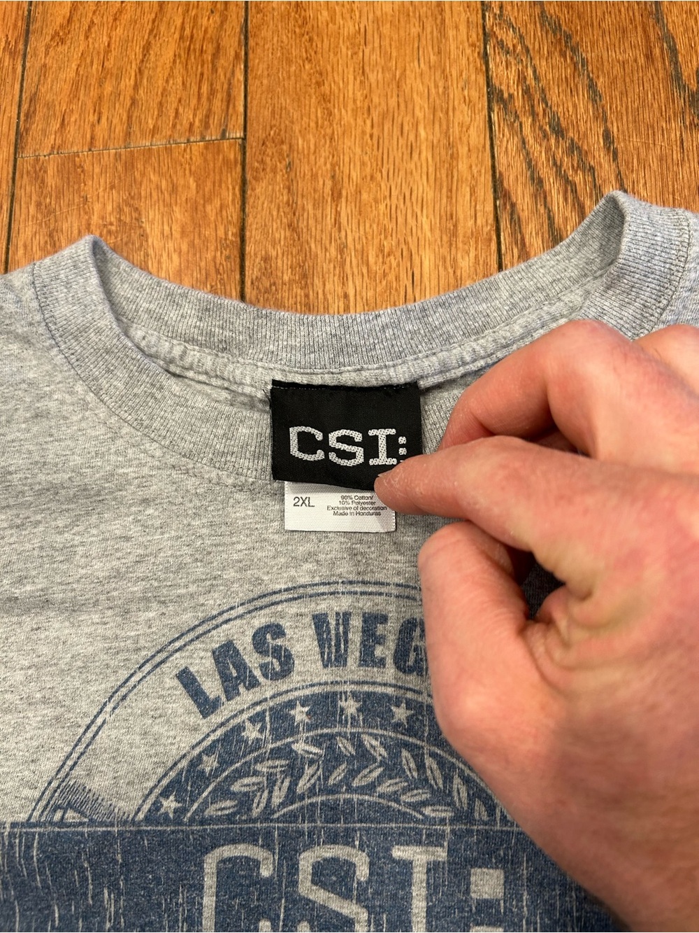 Vintage CSI Crime Scene Investigation T Shirt Mens 2XL Gray Las Vegas Nevada CBS - Picture 4 of 10